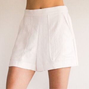 Aritzia Wilfred Welles Cream Ivory Mini Shorts